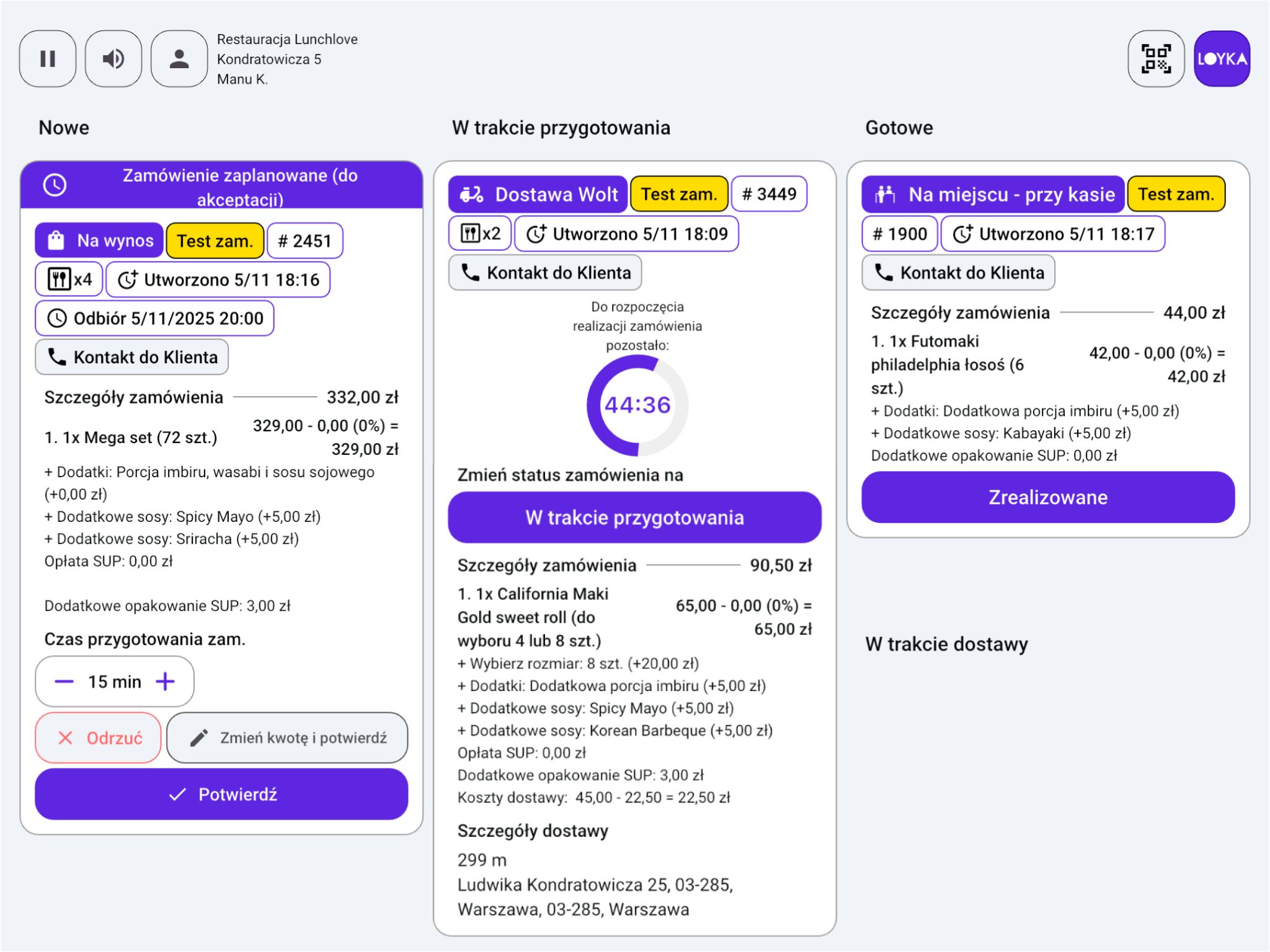 Podgląd tabletu Loyka